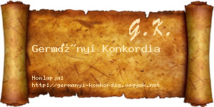 Germányi Konkordia névjegykártya